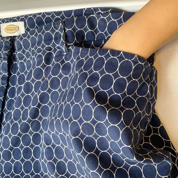 Talbots Women Capri Pants size 16 Blue Mid Rise Stretch Slim Fit Polka Dots - Picture 7 of 11